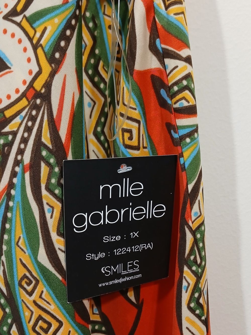 NWT Mlle Gabrielle Tropical Handkerchief Hem Dress Size 1X Boho Tropical - Picture 5 of 9